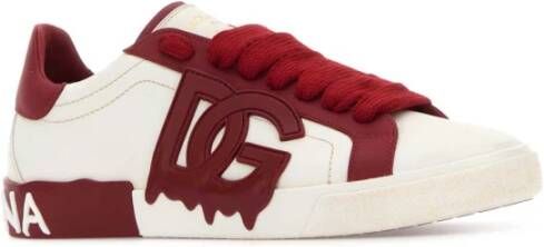 Dolce & Gabbana Vintage Twee-Tone Leren Sneakers Red Heren