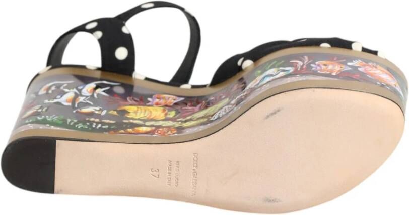 Dolce & Gabbana Vis Polka Dot Sleehak Sandalen