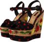 Dolce & Gabbana Multicolor Charmeuse Plateau Sleehak Sandalen Multicolor Dames - Thumbnail 4