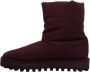 Dolce & Gabbana Bordeaux Nylon Boots Padded Mid Shoes Brown Heren - Thumbnail 3