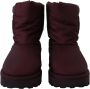 Dolce & Gabbana Bordeaux Nylon Boots Padded Mid Shoes Brown Heren - Thumbnail 6
