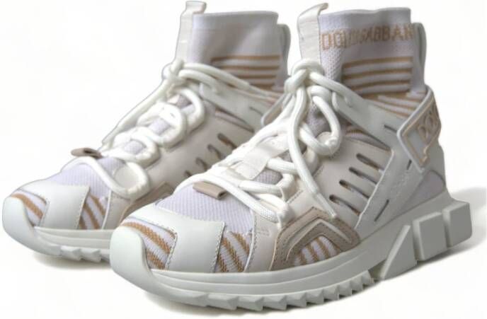 Dolce & Gabbana Wit Beige Sorrento Sneakers Beige Dames