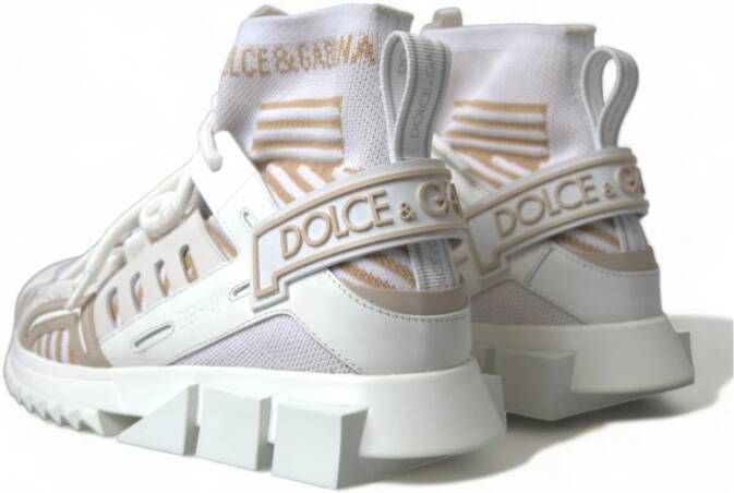 Dolce & Gabbana Wit Beige Sorrento Sneakers Beige Dames