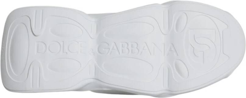 Dolce & Gabbana Wit Gewatteerd Stof Lage Top Sneakers