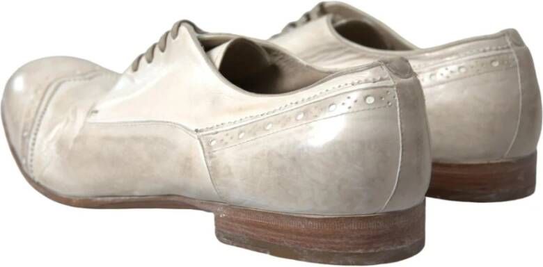 Dolce & Gabbana Wit leren Brogue nette schoenen White Heren