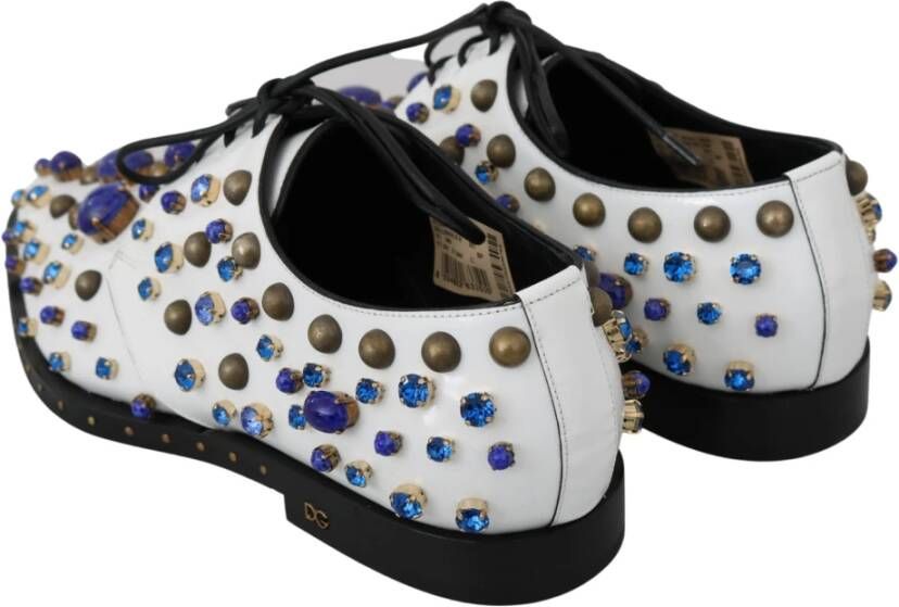 Dolce & Gabbana Wit Leren Kristal Jurk Schoenen Multicolor Dames