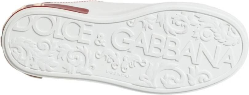 Dolce & Gabbana Wit Rood Leren Portofino Sneaker Schoenen