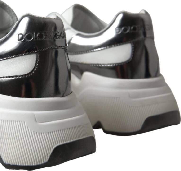 Dolce & Gabbana Wit Zilver Leren Daymaster Sneakers White Dames