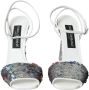 Dolce & Gabbana Wit Zilver Pailletten Enkelband Sandalen Multicolor Dames - Thumbnail 8