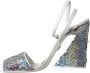 Dolce & Gabbana Wit Zilver Pailletten Enkelband Sandalen Multicolor Dames - Thumbnail 11