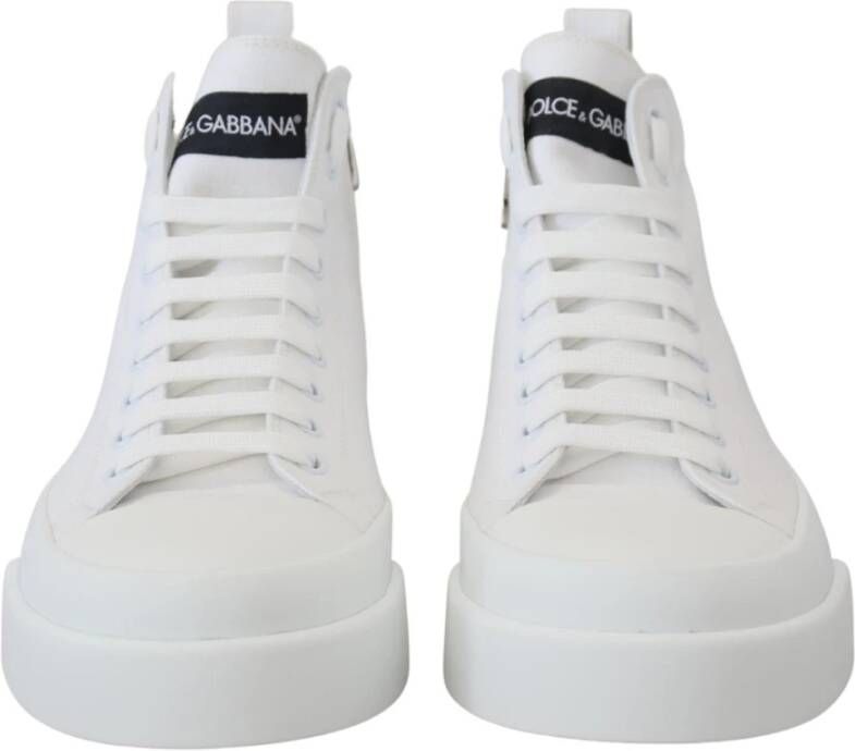 Dolce & Gabbana Witte Canvas Hoge Sneakers Wit Heren