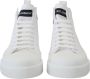 Dolce & Gabbana White Canvas Cotton High Tops Sneakers Shoes Wit Heren - Thumbnail 5