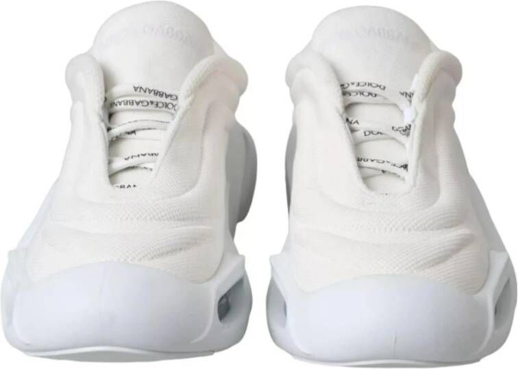 Dolce & Gabbana Witte Canvas Veterschoenen met Luchtkussen Zool