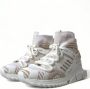 Dolce & Gabbana Witte en beige Slip-On Sneakers met Geribbelde Rubberen Zool White Dames - Thumbnail 5
