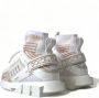 Dolce & Gabbana Witte en beige Slip-On Sneakers met Geribbelde Rubberen Zool White Dames - Thumbnail 26