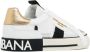 Dolce & Gabbana Witte en gouden leren Custom 2.Zero lage sneakers White Heren - Thumbnail 9