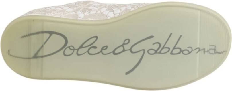 Dolce & Gabbana Witte Kant Lage Top Sneaker Schoenen