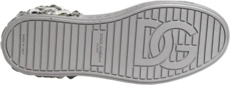 Dolce & Gabbana Witte Kristal Logo Portofino Sneakers