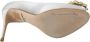 Dolce & Gabbana Witte kristallen Peep Toe Hakken Satijnen Pumps Schoenen Wit Dames - Thumbnail 2