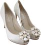 Dolce & Gabbana Witte kristallen Peep Toe Hakken Satijnen Pumps Schoenen White Dames - Thumbnail 5