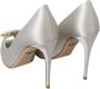 Dolce & Gabbana Witte kristallen Peep Toe Hakken Satijnen Pumps Schoenen White Dames - Thumbnail 6