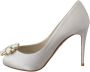 Dolce & Gabbana Witte kristallen Peep Toe Hakken Satijnen Pumps Schoenen White Dames - Thumbnail 7