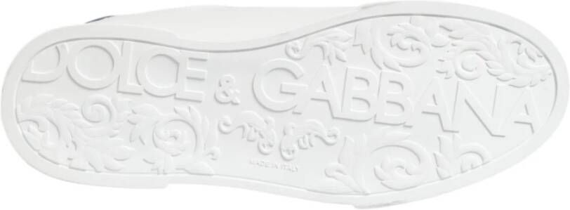 Dolce & Gabbana Witte Leren DG Logo Lage Sneakers