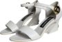Dolce & Gabbana Nappa Leather Sandals With Geometric Heel Wit Dames - Thumbnail 3