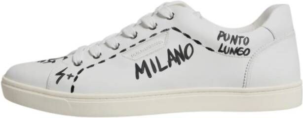 Dolce & Gabbana Witte Leren Lage Sneakers