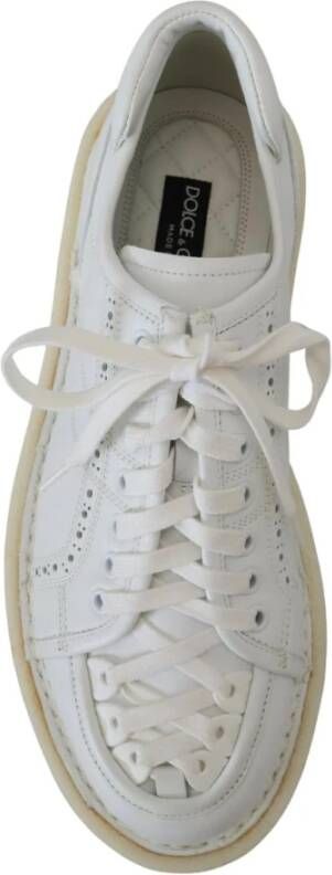 Dolce & Gabbana Witte Leren Lage Sneakers