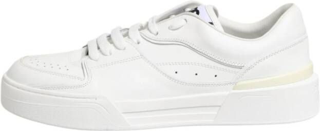 Dolce & Gabbana Witte Leren Lage Sneakers met Logo