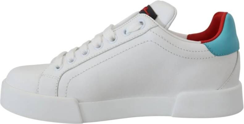 Dolce & Gabbana Witte Leren Portofino Sneakers White Dames