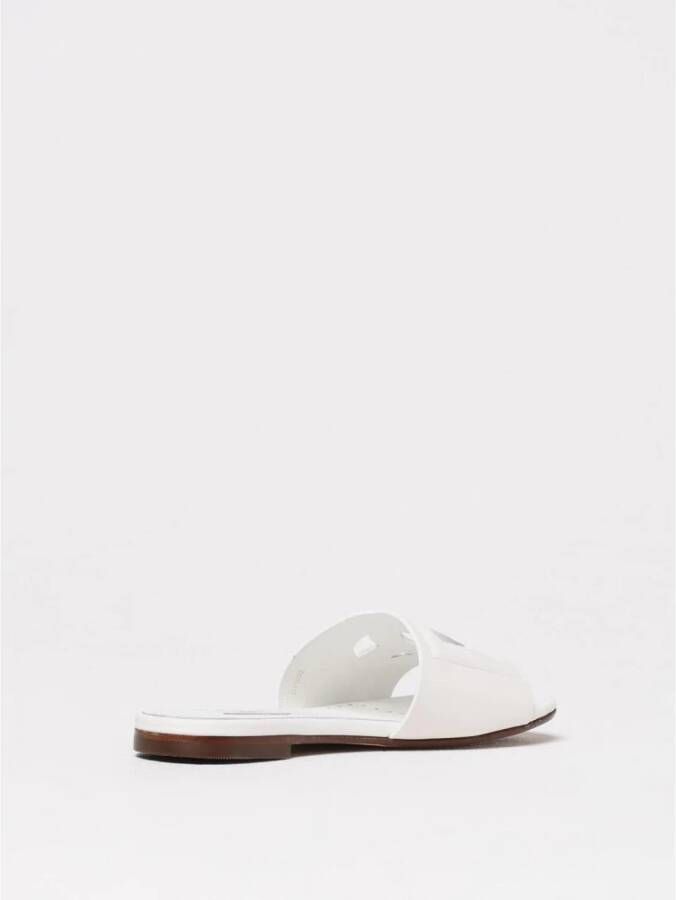 Dolce & Gabbana Witte leren slippers