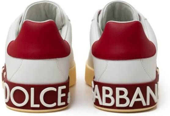Dolce & Gabbana Witte Leren Sneaker White Heren