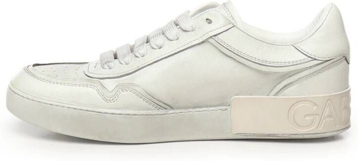 Dolce & Gabbana Witte leren sneakers met logodetails