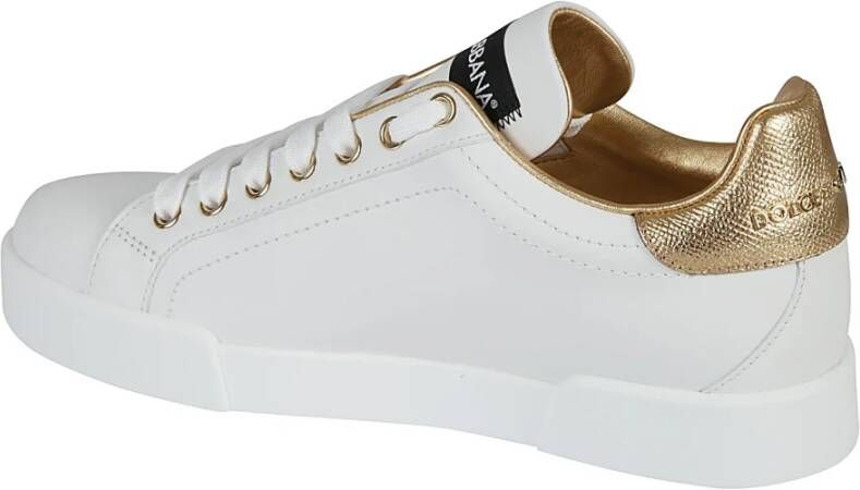 Dolce & Gabbana Witte Leren Veterschoenen White Dames