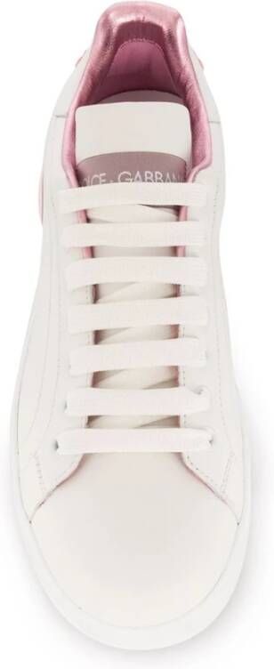Dolce & Gabbana Witte Leren Veterschoenen White Dames