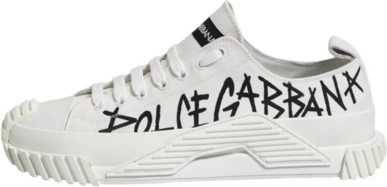 Dolce & Gabbana Witte Logo Print Lage Top Sneakers
