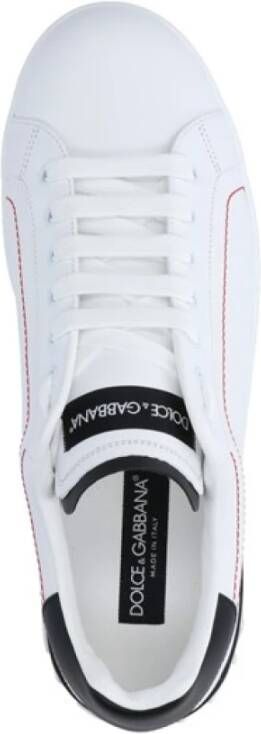 Dolce & Gabbana Witte Portofino Sneakers met Zwarte Details White Heren