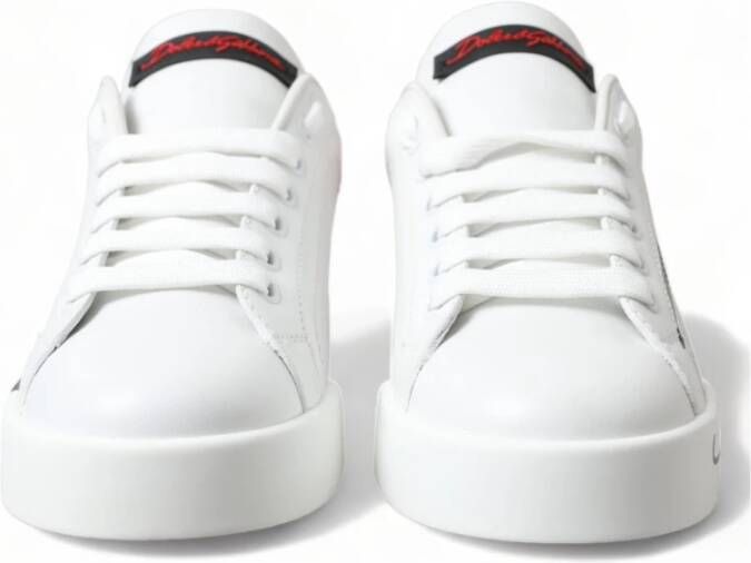 Dolce & Gabbana Witte Rode Portofino Veterschoenen White Dames