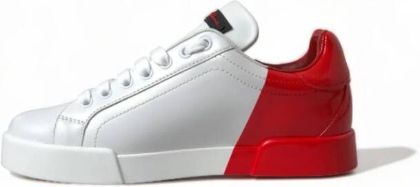 Dolce & Gabbana Witte Rode Portofino Veterschoenen White Dames