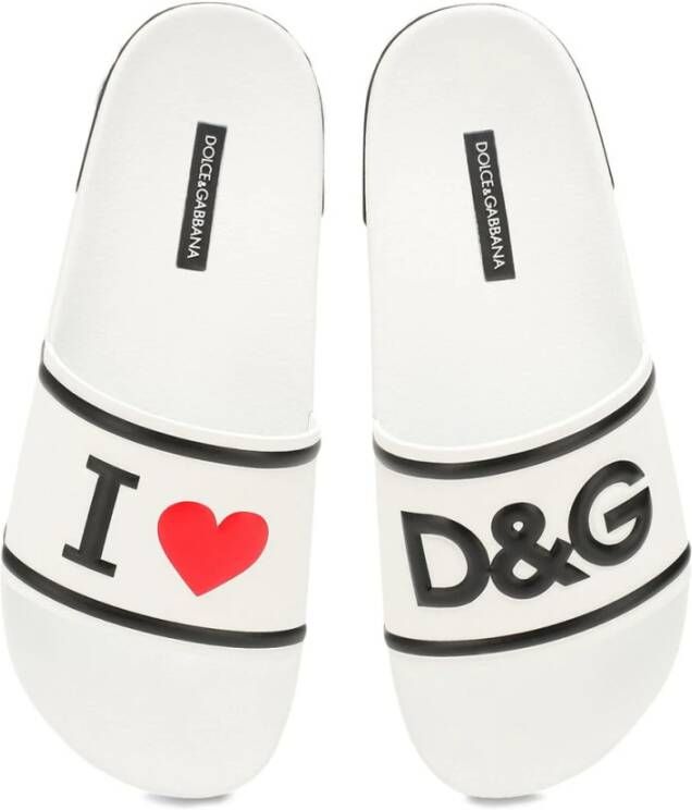 Dolce & Gabbana Witte Rubberen Slippers Compact Ontwerp White Dames