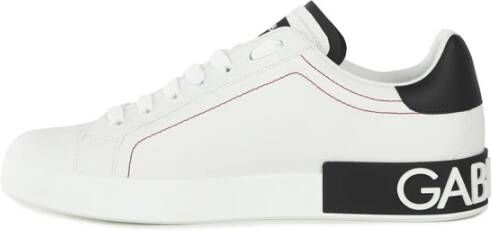 Dolce & Gabbana Witte Sneakers met Contrasterend Logo White Heren