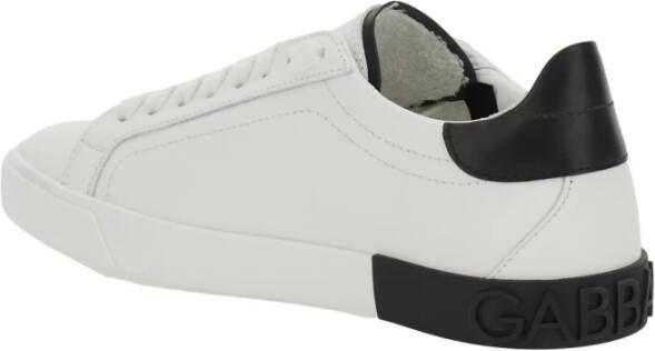 Dolce & Gabbana Witte Sneakers met Dierenmotief van Leer White Dames