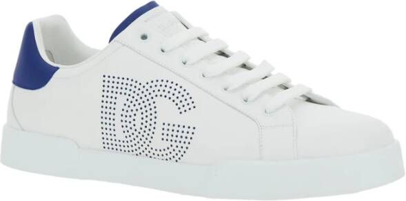 Dolce & Gabbana Witte Sneakers met Geperforeerd Logo White Heren