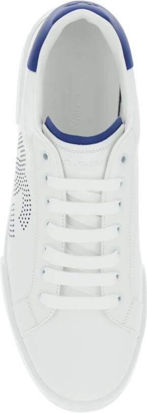 Dolce & Gabbana Witte Sneakers met Geperforeerd Logo White Heren