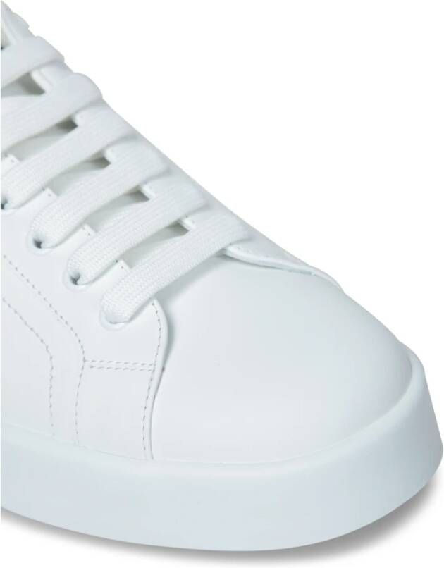 Dolce & Gabbana Witte Sneakers met Gouden Leeuwenpatch