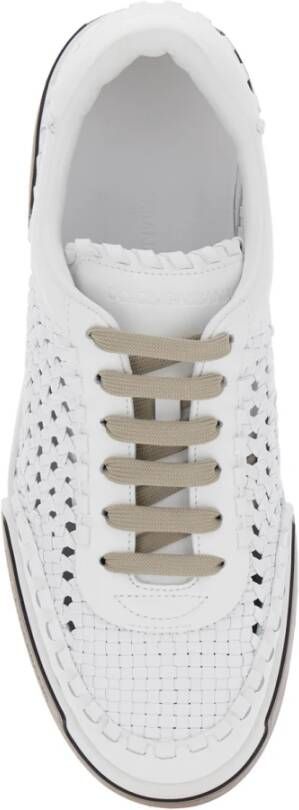 Dolce & Gabbana Witte Sneakers met Mesh Inzetstukken