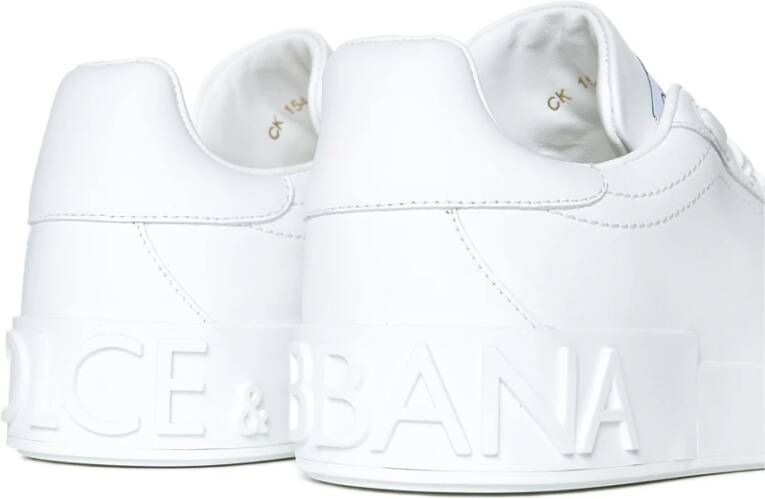 Dolce & Gabbana Witte Sneakers met Reliëflogo White Dames