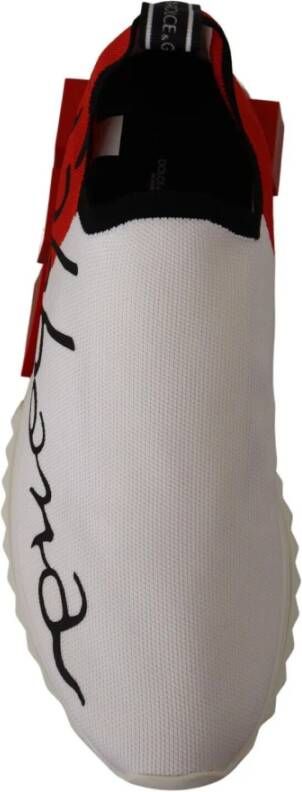 Dolce & Gabbana Witte Sorrento Sneakers met Rode Accents Multicolor Heren